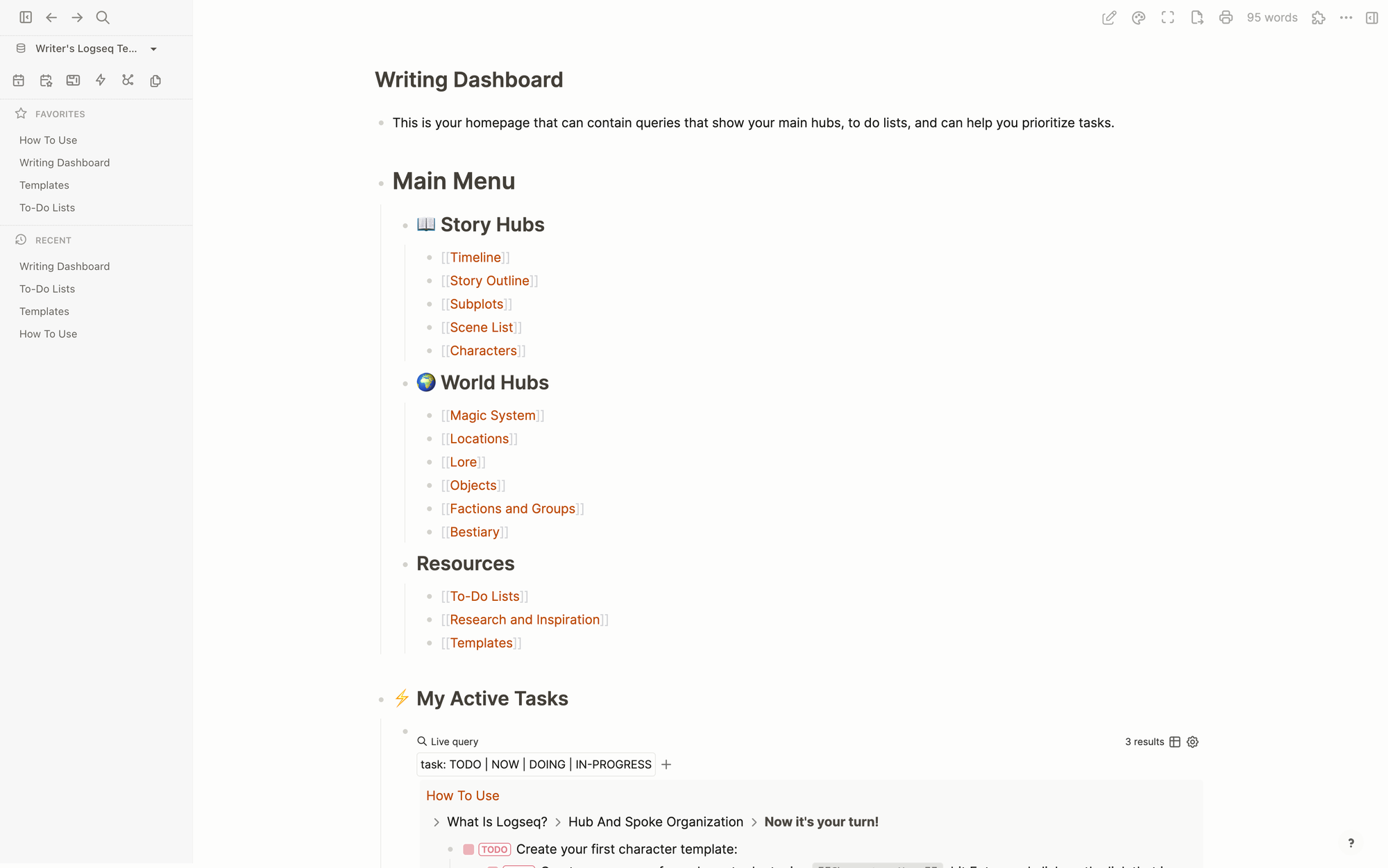 Stop Worldbuilding in Chaos: My Logseq Template for Writers